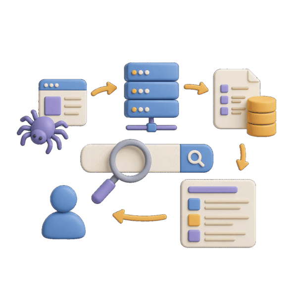 Visuel fonctionnement d'un moteur de recherche